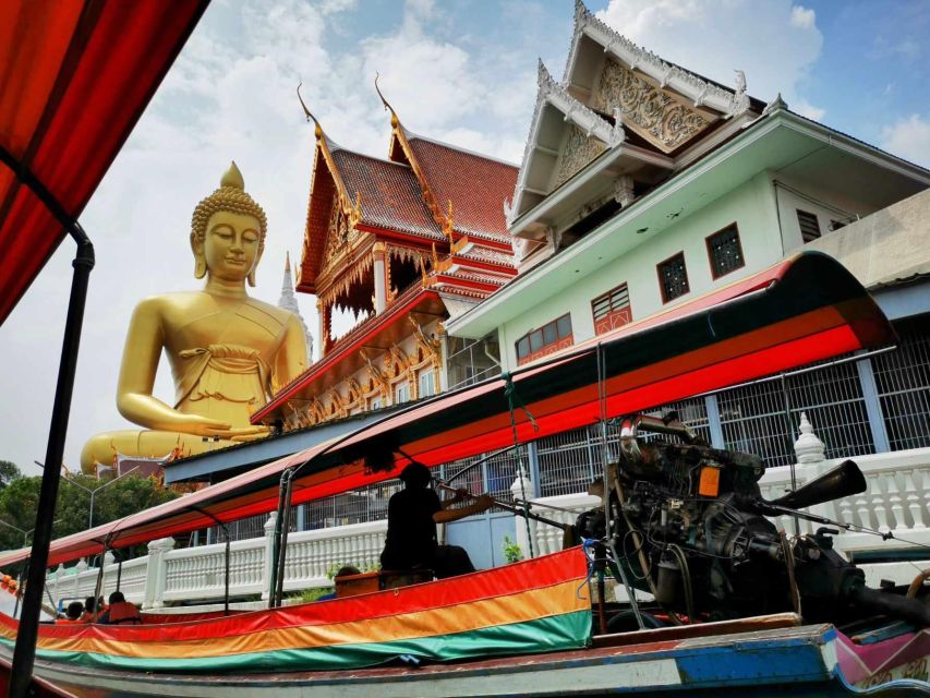 Bangkok: Canal Boat Tour, Big Buddha & Artist's House - The giant seated Buddha from the canal