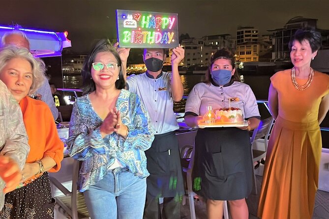 Bangkok Dinner Cruise with Intl Buffet, Live Music & Hotel Pickup - The bridges and riverside lights