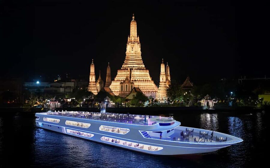 Bangkok: Luxury White Sunset or Dinner Cruise with Beer - What the buffet is like