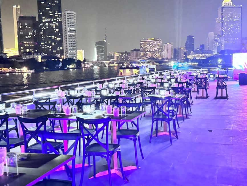 Bangkok: Luxury White Sunset or Dinner Cruise with Beer - The Chao Phraya views from the open-air deck