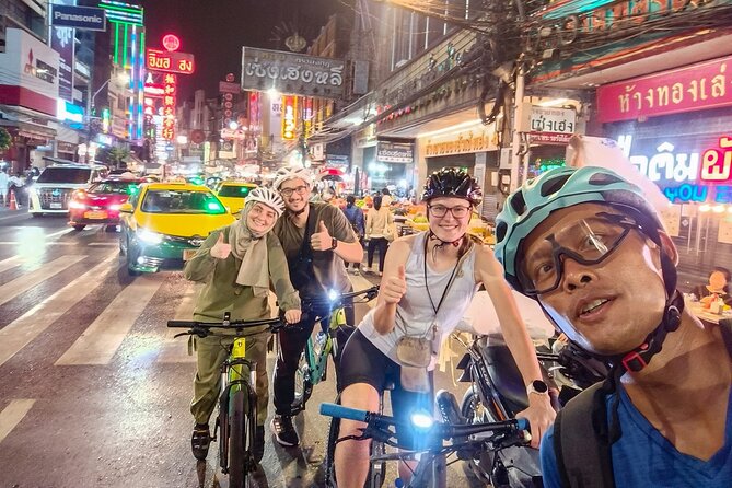 Bangkok Night Bike Tour -Hotel-pickup & Dinner - Pak Khlong Flower Market after sunset