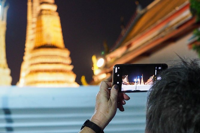 Bangkok Night Food and City Tour by Tuk Tuk - Riverside drinks and the best angle on Wat Arun