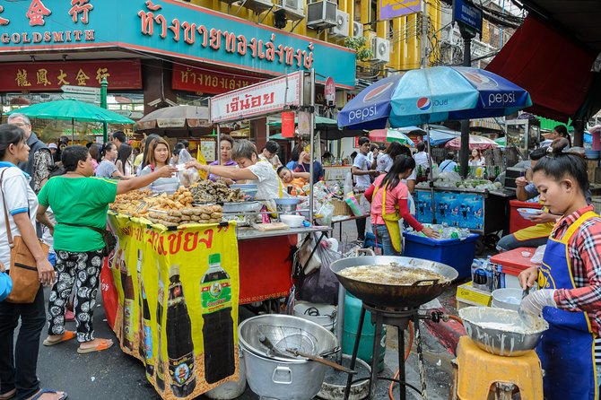 Bangkok Tuk Tuk Walk & Temple Tour With Wat Pho, Arun & Traimit - Walking Yaowarat Road in Chinatown