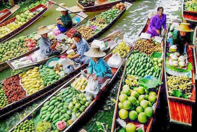Damnoen Saduak Floating Market & Maeklong Market Tour frm Bangkok