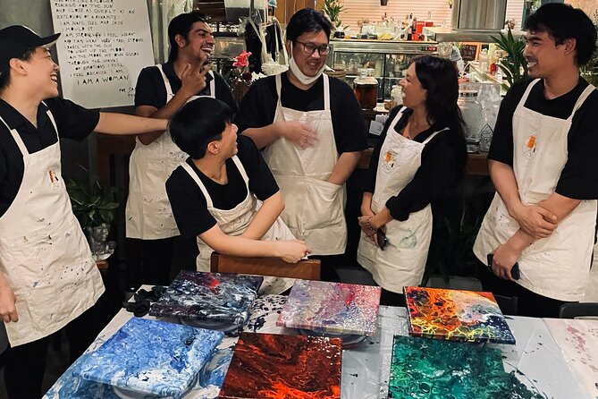 Davids head Art Workshop - Paint, markers, and foil give you room to experiment