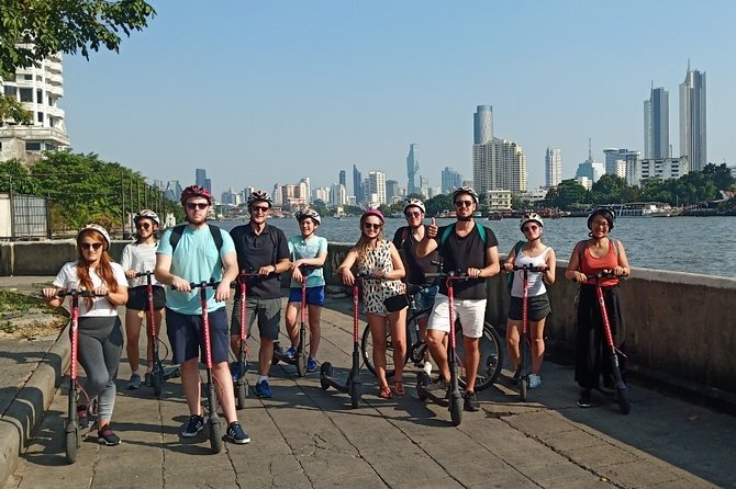 Electric Scooter Tour of Bangkok - Crossing the river to Wat Kalayanamitr