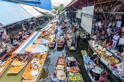 Damneon Saduak Floating Market & Erawan Waterfall