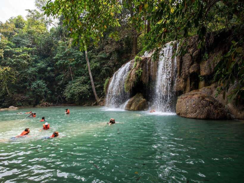 From Bangkok: Erawan Park & Kanchanaburi Small-Group Tour - Erawan National Park and the seven waterfall levels
