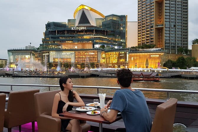 Romantic Sunset The Planet Cruise with Bangkok Night Views - Rama VIII Bridge and the modern river view