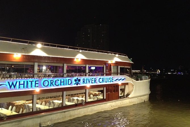 White Orchid Dinner Cruise at Bangkok with Pickup & Live Music - Thai and international buffet dinner